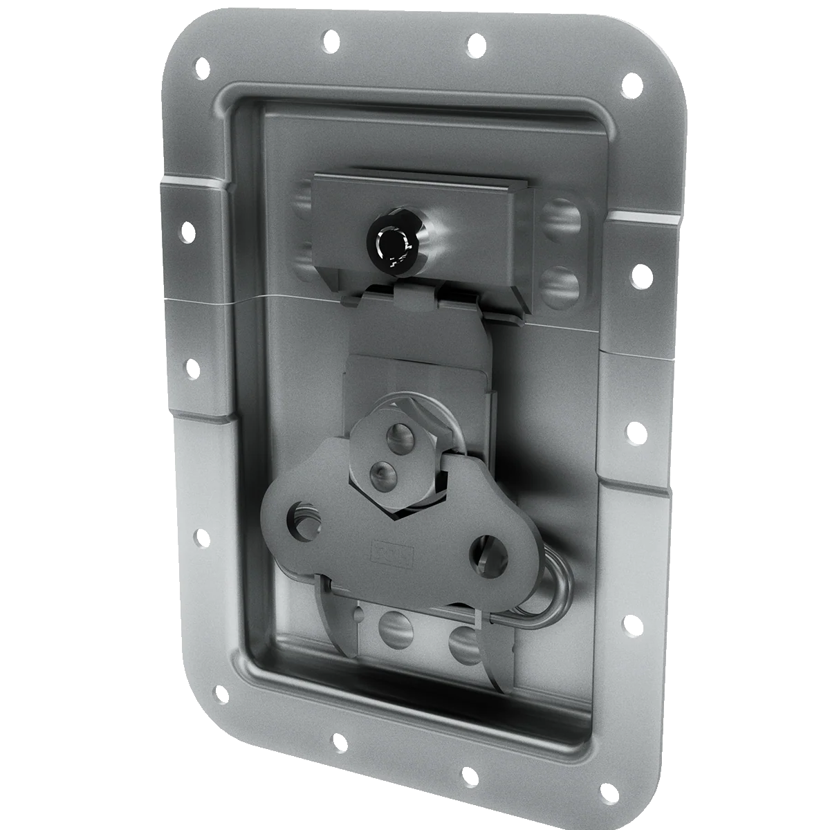 Large Recessed Key lockable Low Mount Twist Catch with 1-inch Offset