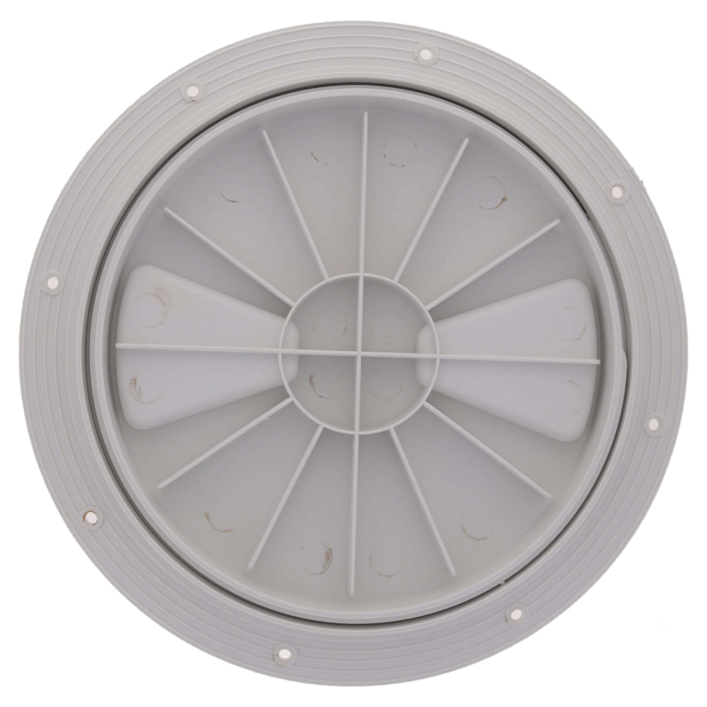 TCH Hardware 8-inch White Round Deck Plate Inspection Hatch - Screw Off Water Tight Lid - Image 2