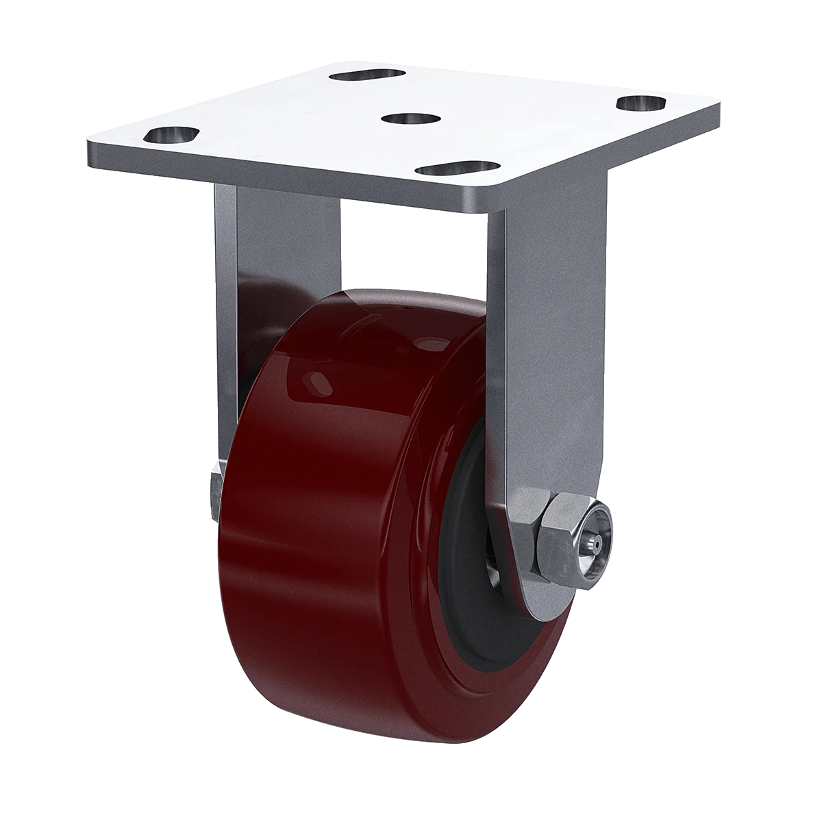 4 x 2-inch Maroon Polyurethane Rigid Caster