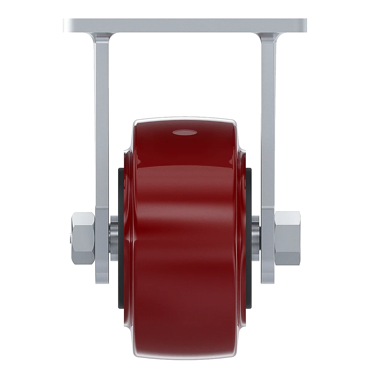 4 x 2-inch Maroon Polyurethane Rigid Caster - Image 6