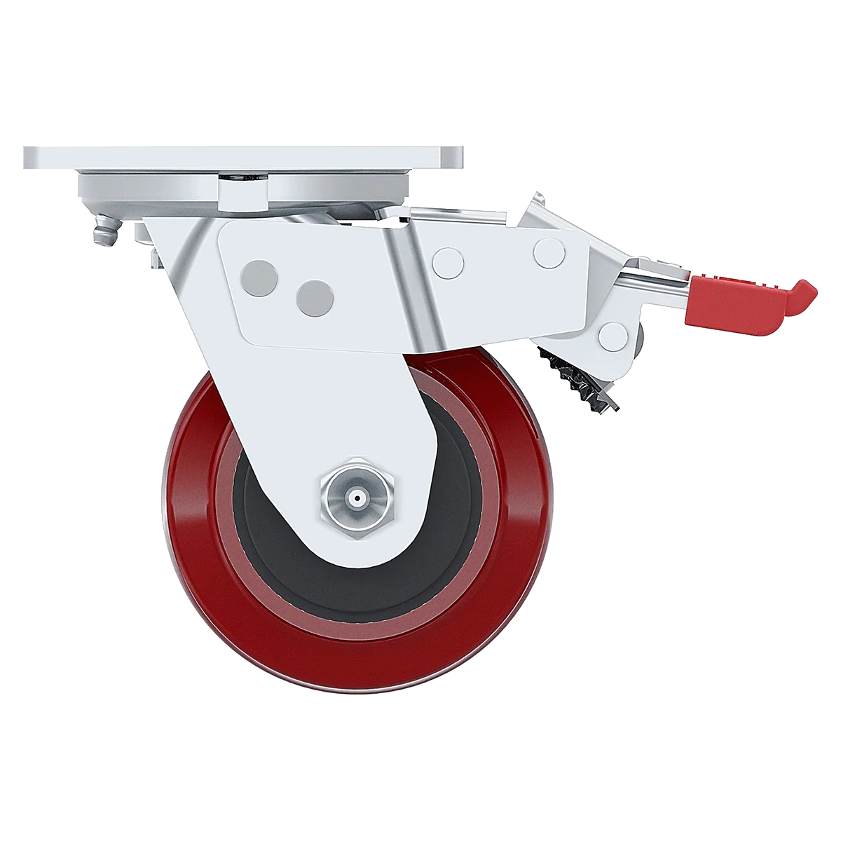 4 x 2-inch Polyurethane Swivel Caster with Full Brake - Image 3