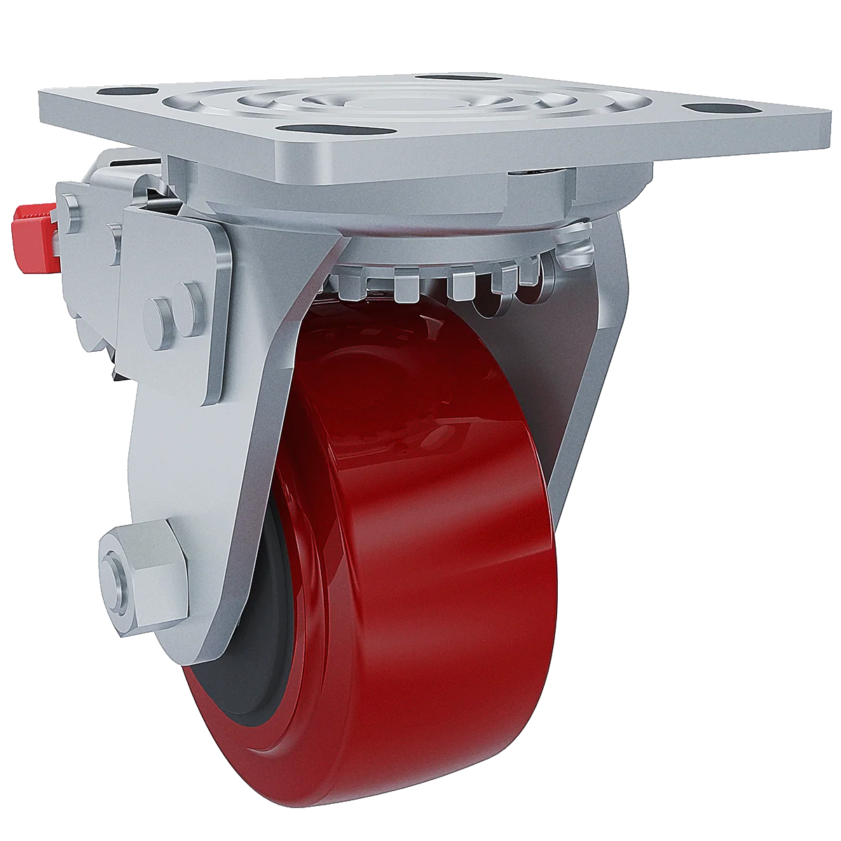 4 x 2-inch Polyurethane Swivel Caster with Full Brake - Image 4