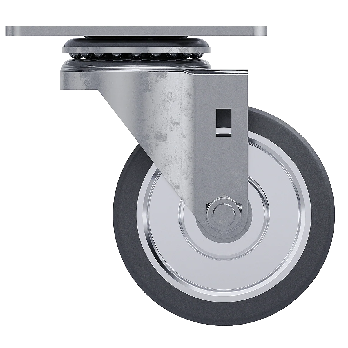 3-1/2-inch Swivel Gray Caster with large plate and Aluminum Core - Image 3