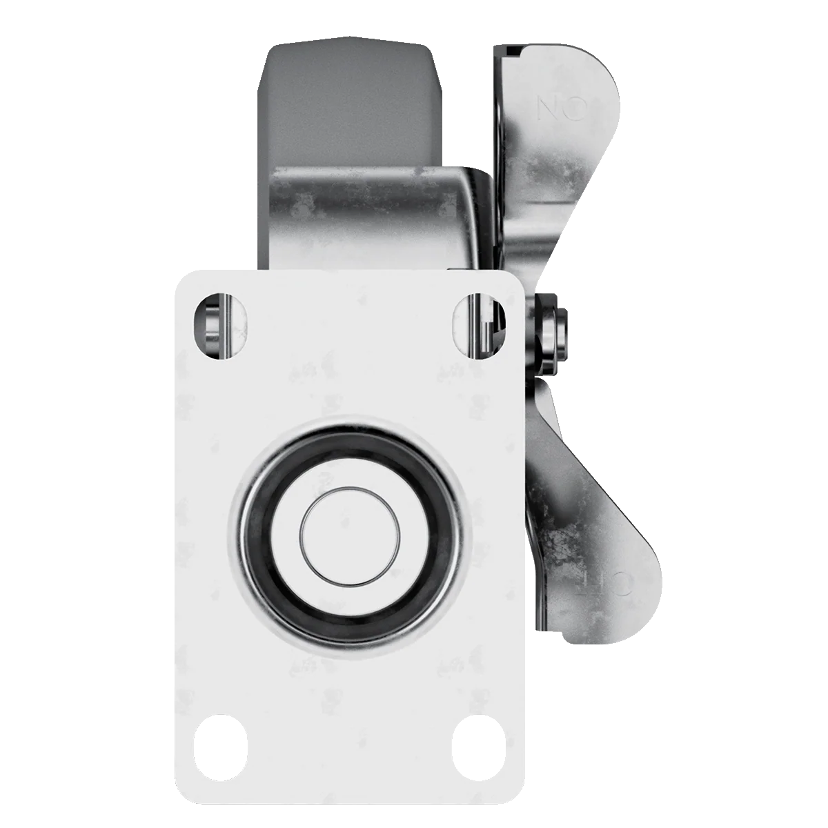 4-inch Swivel Caster with Brake, Gray Tire and Aluminum Core - Image 4