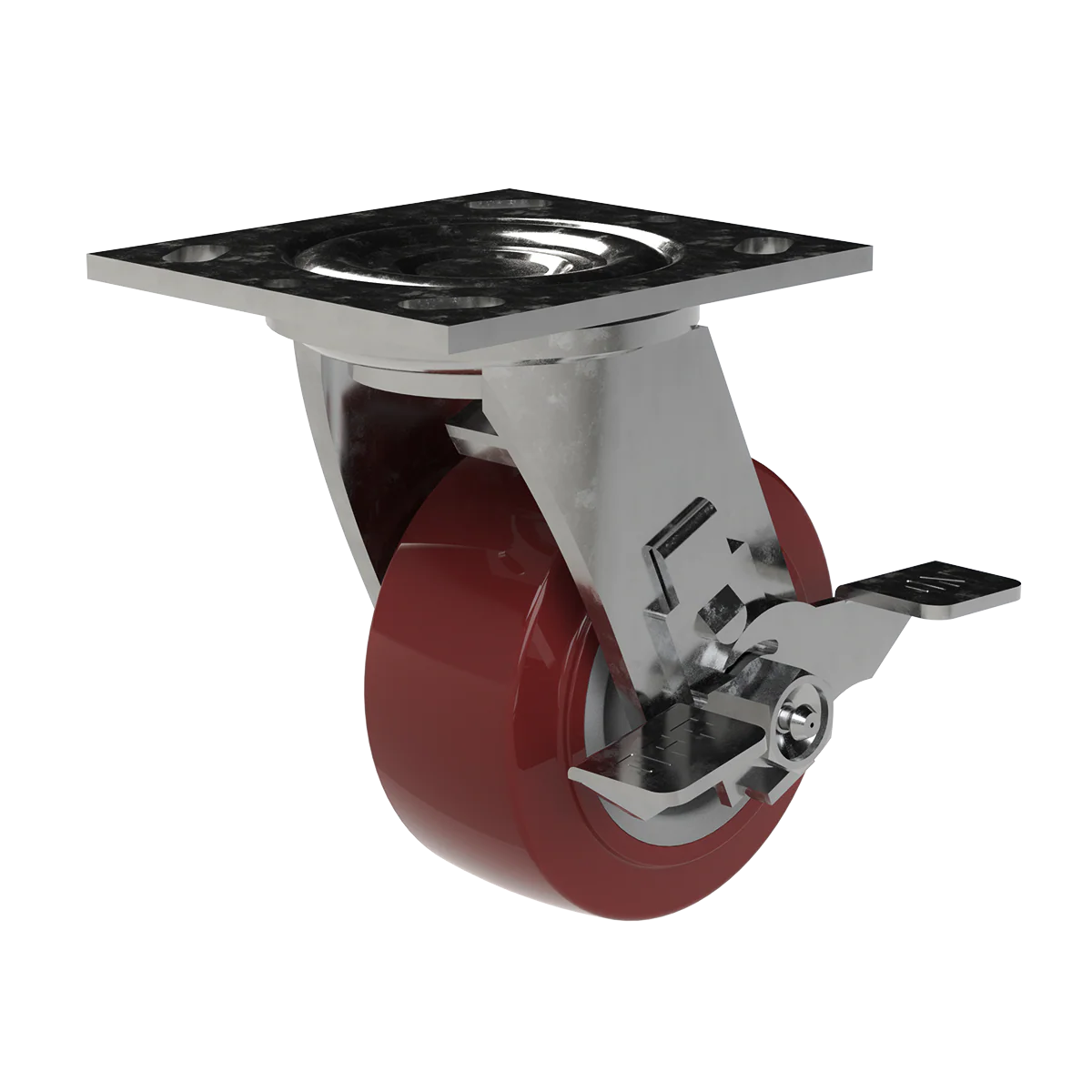 4-inch Poly Hi-Tech Swivel Caster with wheel lock brake
