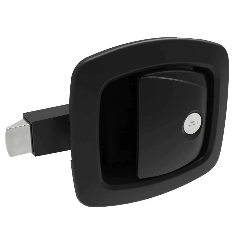 Southco R3-20-350-50 Push-to-Close Latch, CH 751 Key (2 Keys Included), Zinc Alloy, Powder Coat, Black