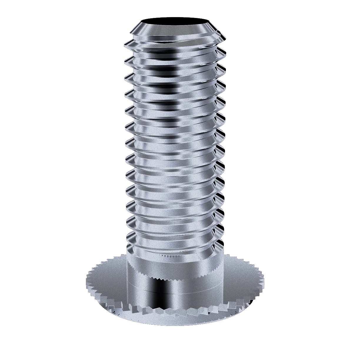 Self-Clinching Stud, Concealed Head, 2024-T4 Aluminum, M4x0.7 x 20, Sheet Thick.: 1.6, 100 Pack