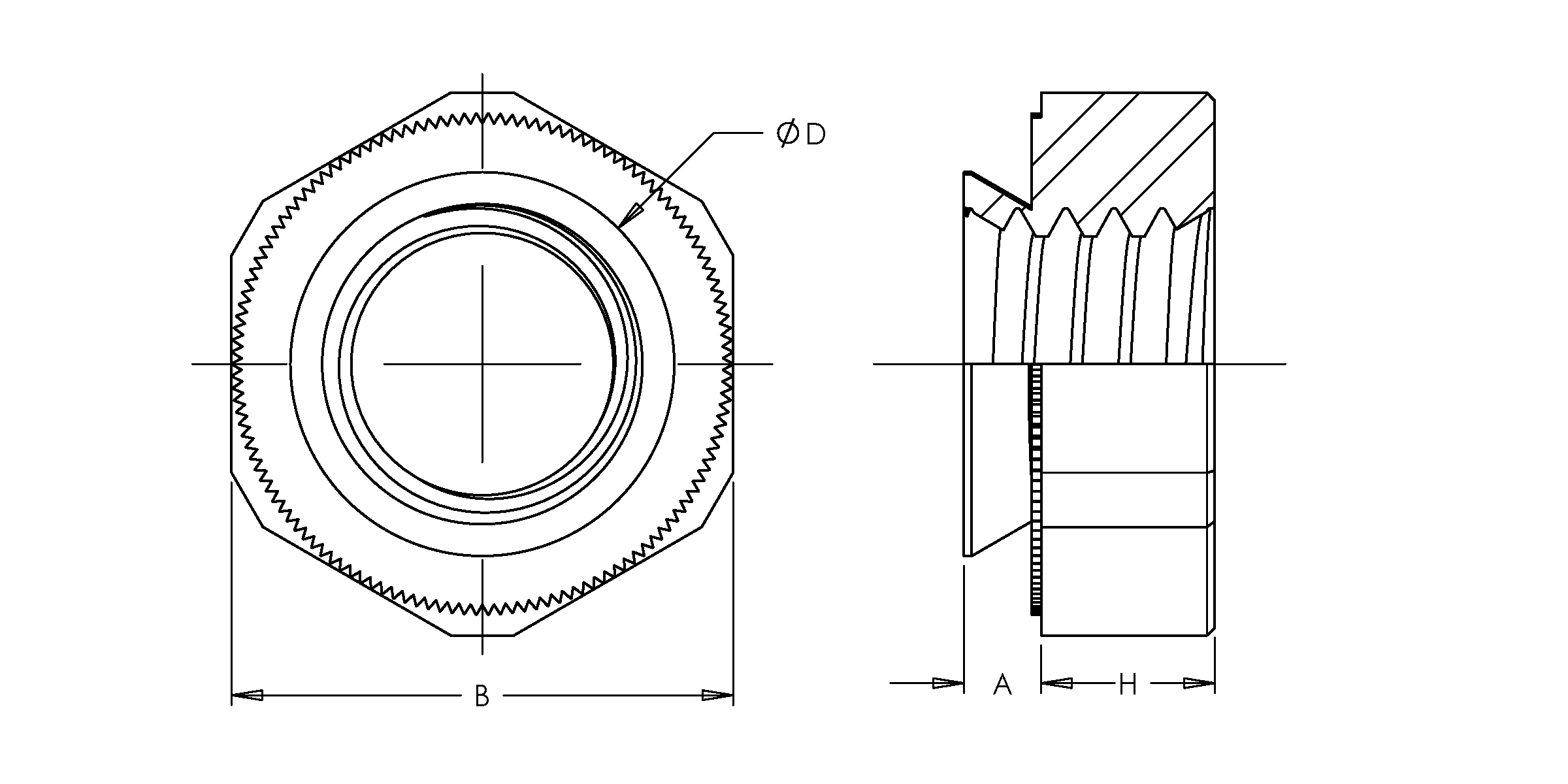 Self-Clinching Nut, KAL-Self-Clinching Nut, Steel, Zinc Clear, Metric, M3x0.5 x 1.4, 100 Pack - Image 2