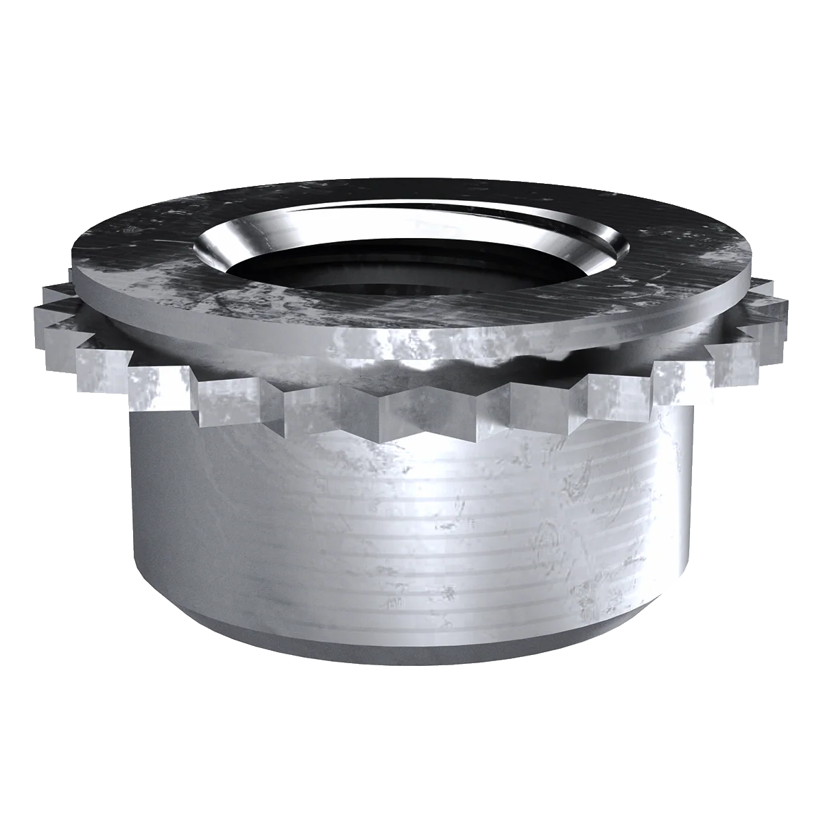 Self-Clinching Nut, Self-Locking Thread, Stainless Steel, Black Dry Film Lubricant, 8-32 x 0.06, 100 Pack