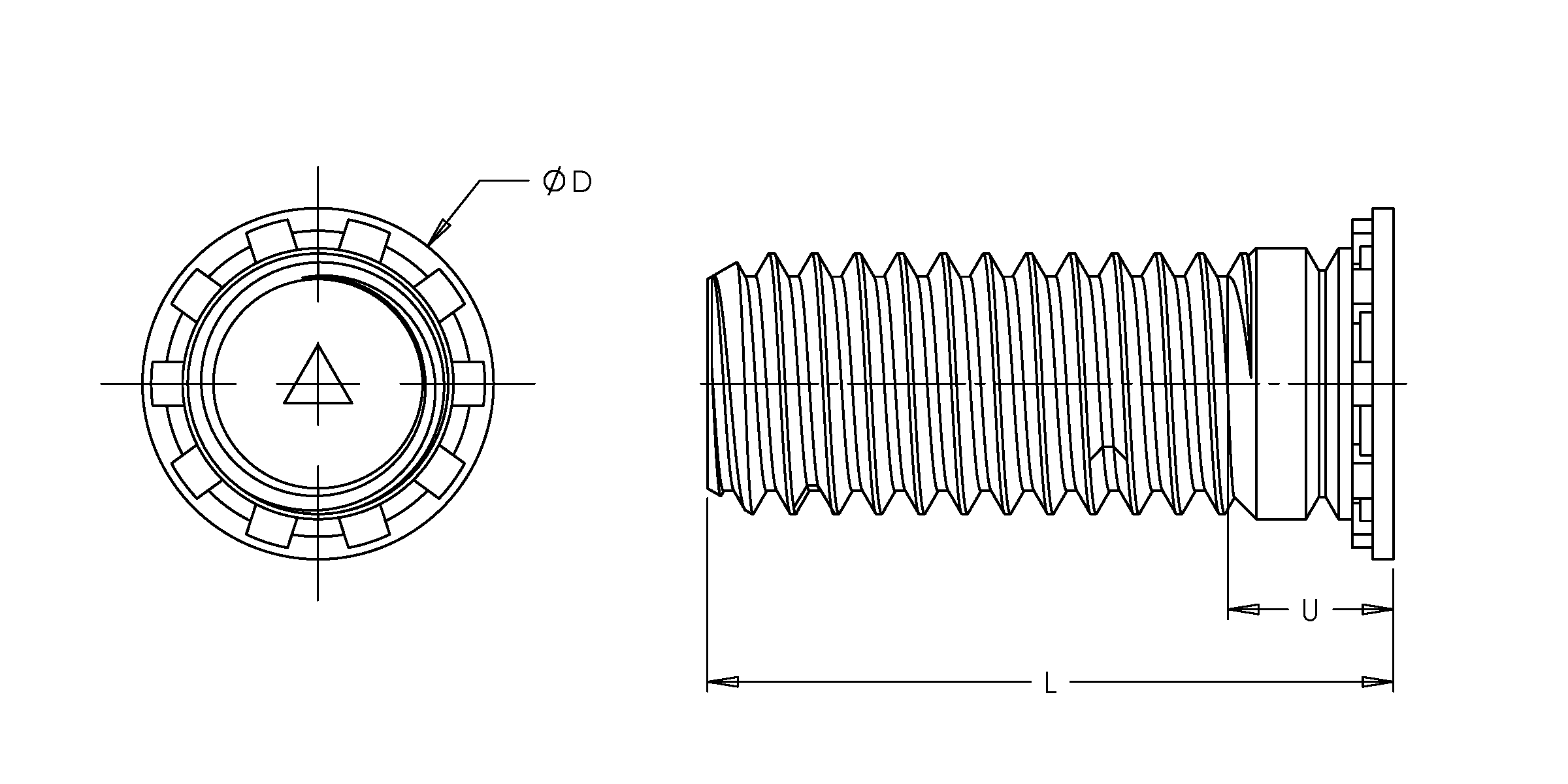 Self-Clinching Stud, For SS, 400 Series Stainless Steel, Passivated, Metric, M3x0.5 x 10, 100 Pack - Image 2