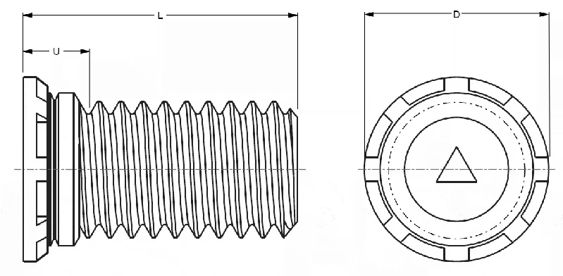 Self-Clinching Stud, Close Edge, 300 Series Stainles Steel, Passivated, Metric, M3.5x0.6 x 15, 100 Pack - Image 2