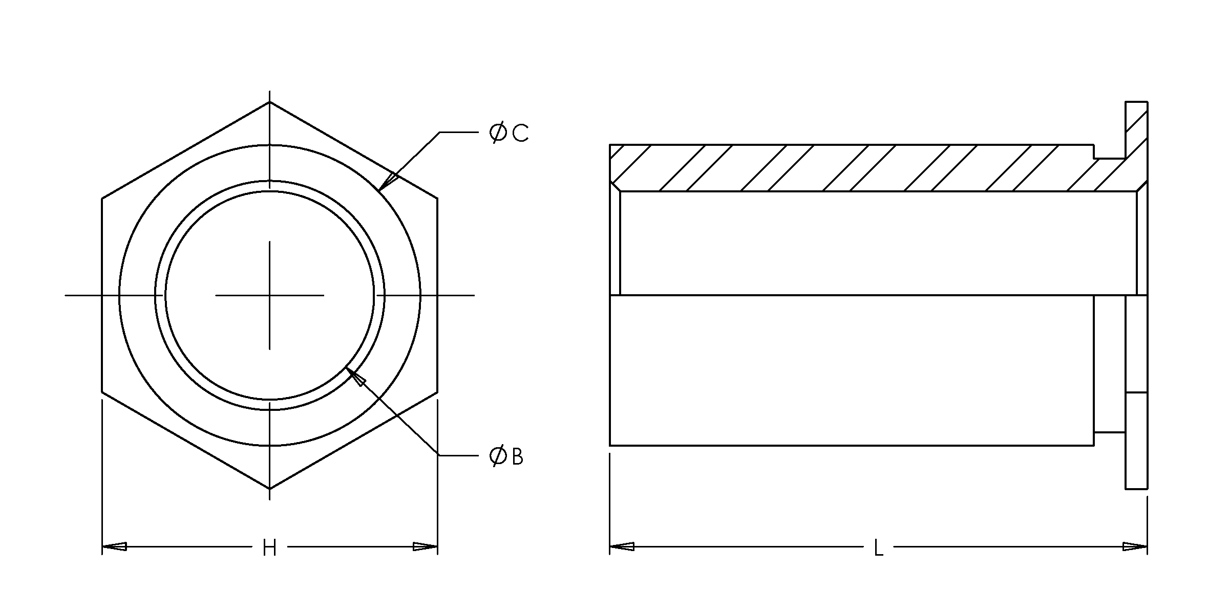 Self-Clinching Standoff, Through Unthreaded, 7075-T6 Aluminum, 0.143 x 0.500, Hole Dia.: 0.312, 100 Pack - Image 2