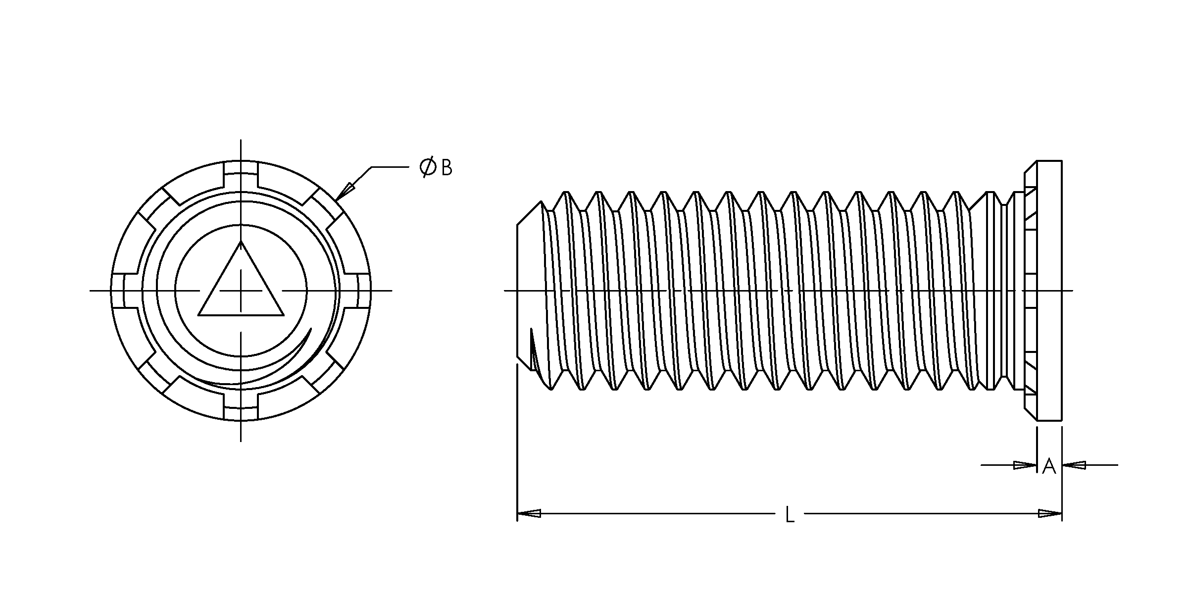Self-Clinching Stud, Non-Flush Head, Steel, Zinc, 4-40 x 0.500, 100 Pack - Image 2