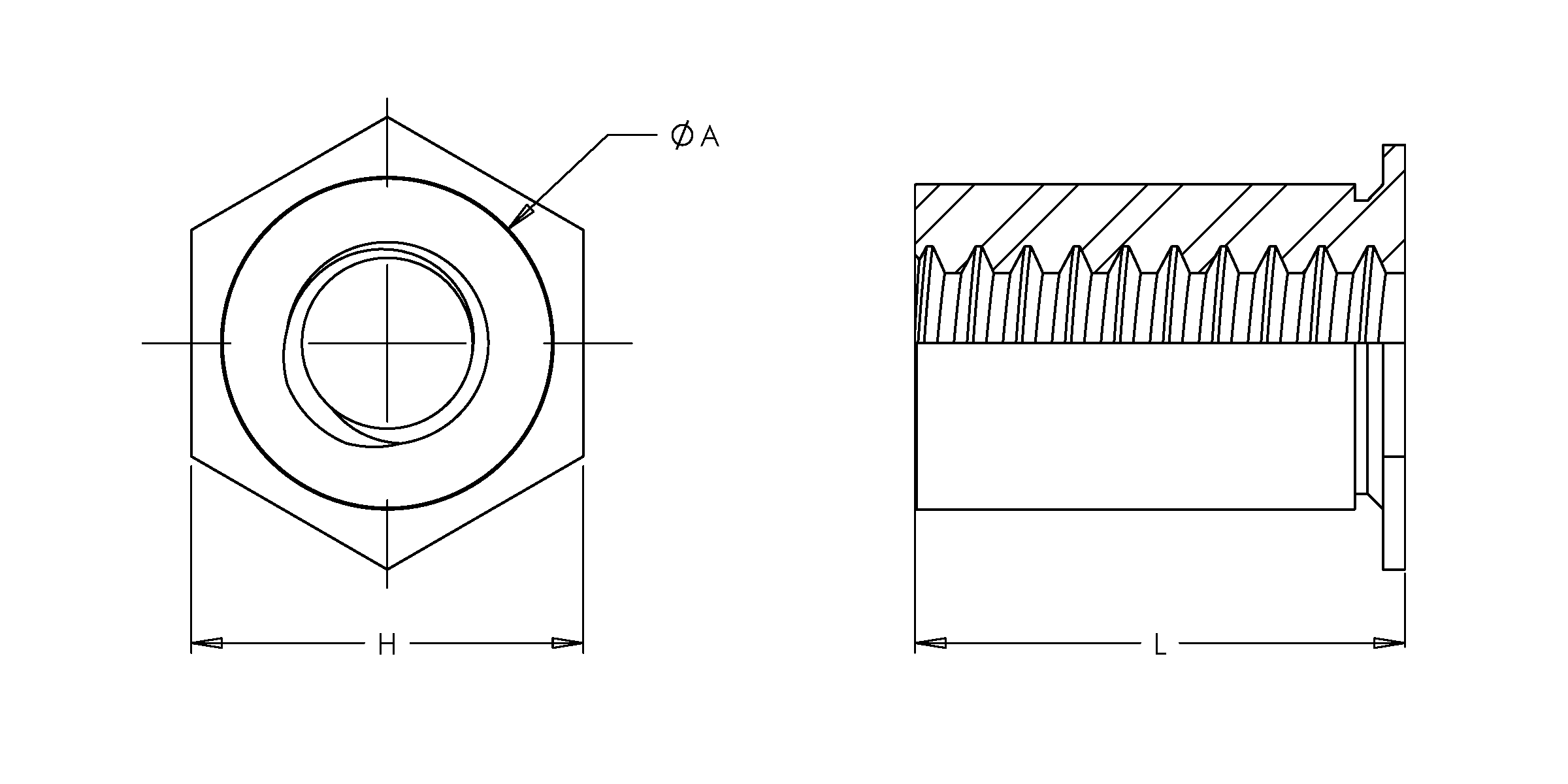 Self-Clinching Standoff, Thin Sheet, 7075-T6 Aluminum, 4-40 x 0.125, Full Thread, Hole Dia.: 0.166, 100 Pack - Image 2