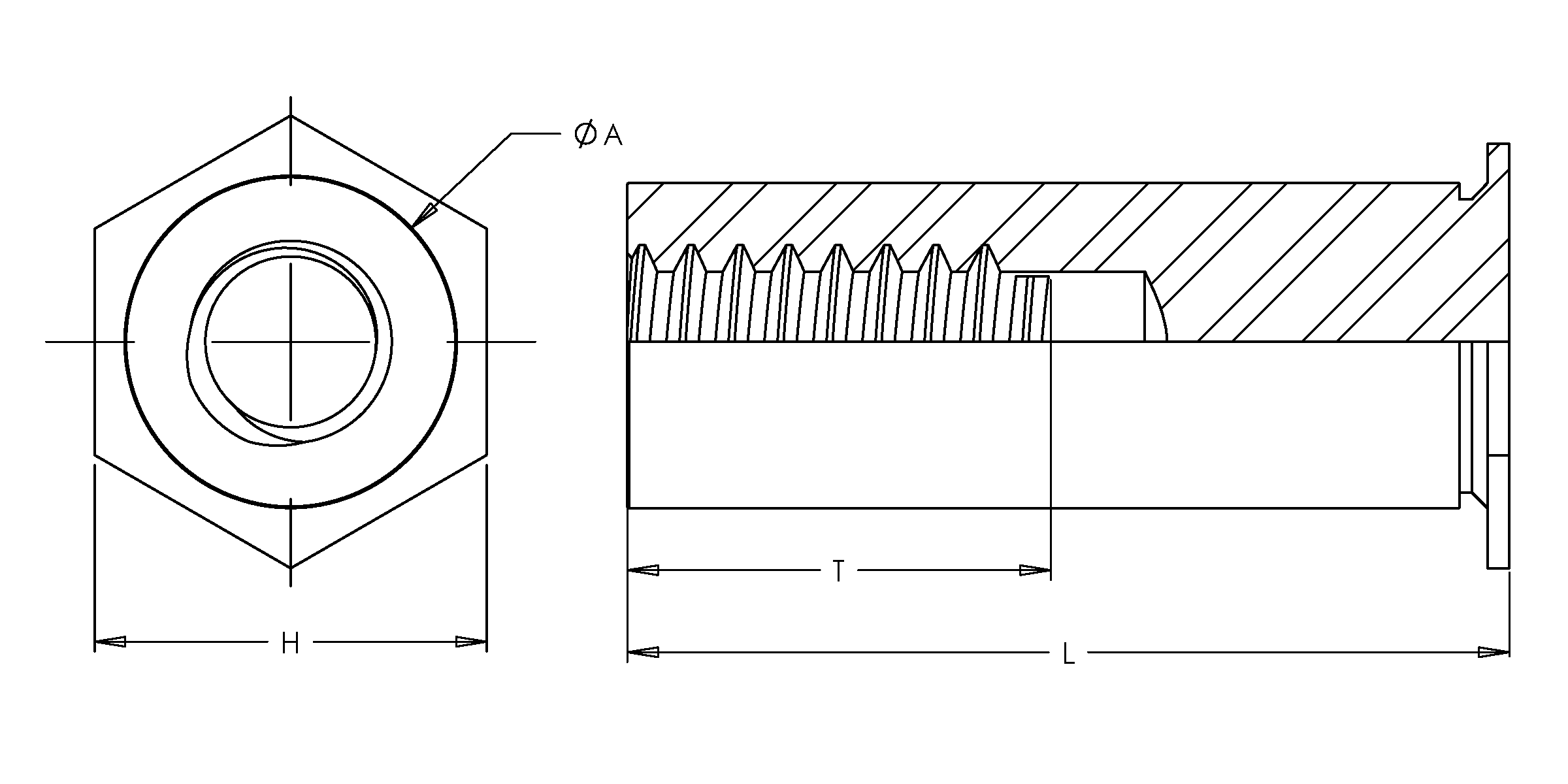 Self-Clinching Standoff, Thin Sheet, Steel, Zinc, M3.5x0.6 x 16, Blind Thread, 100 Pack - Image 2